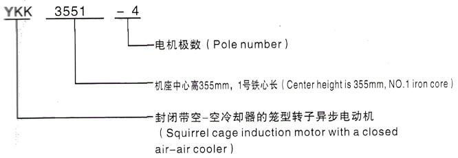 YKK系列(H355-1000)高压Y5603-12/630KW三相异步电机西安泰富西玛电机型号说明